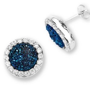 HAND MADE! Druzy resin halo earrings